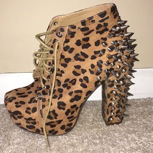 Francheska leopard suede heels